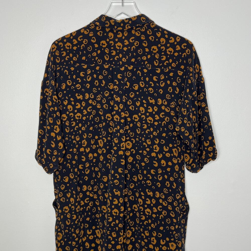 Whistles Lola Cheetah Print Shirt Dress Small Black Brown Animal Print Neutral - Picture 12 of 15